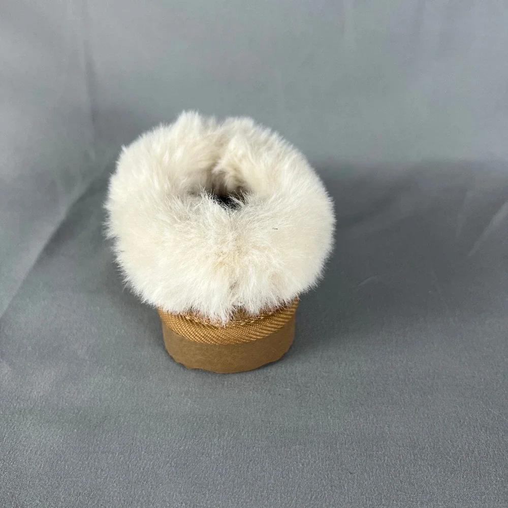 Slip On Shoes Girls 5 Brown Faux Fur Lined Comfortable Soft Cozy Warm Closed Toe